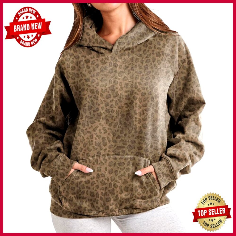 Oversized Fleece Hoodie Vintage Camo Print Drop Shoulder Cozy Pullover
